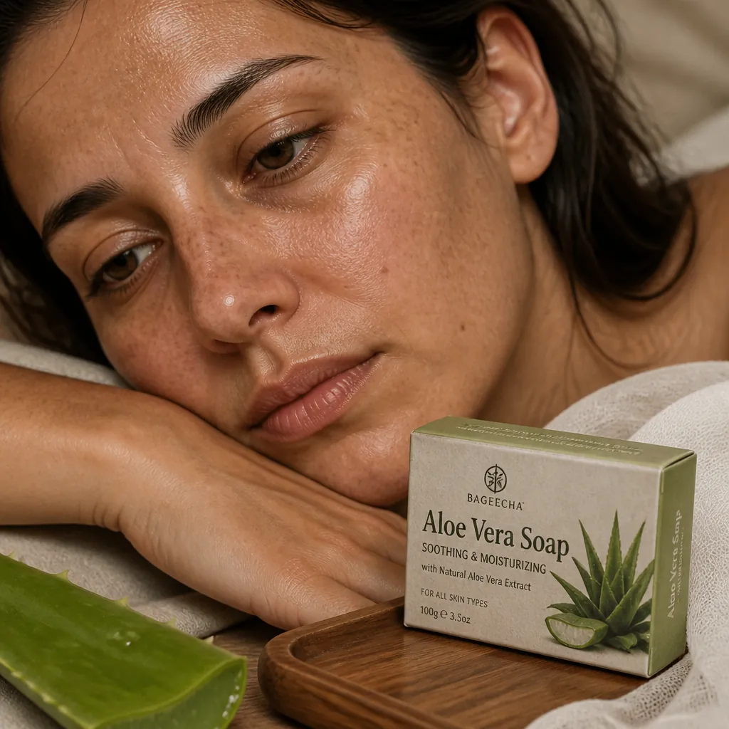 Close up of dry dull tired skin showing signs of travel fatigue and dehydration