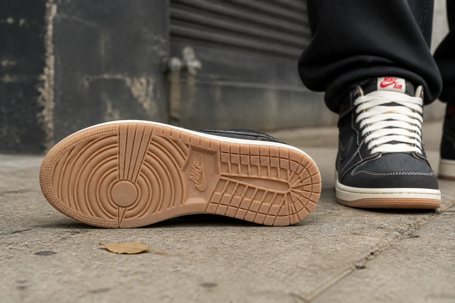 Bottom view of the Nike Total 90 rubber outsole showing grip pattern texture designed for street traction and durability