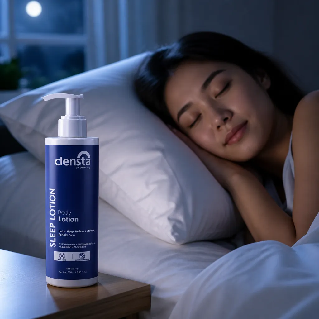 Peaceful person sleeping soundly on comfortable white pillows with moonlight streaming through window