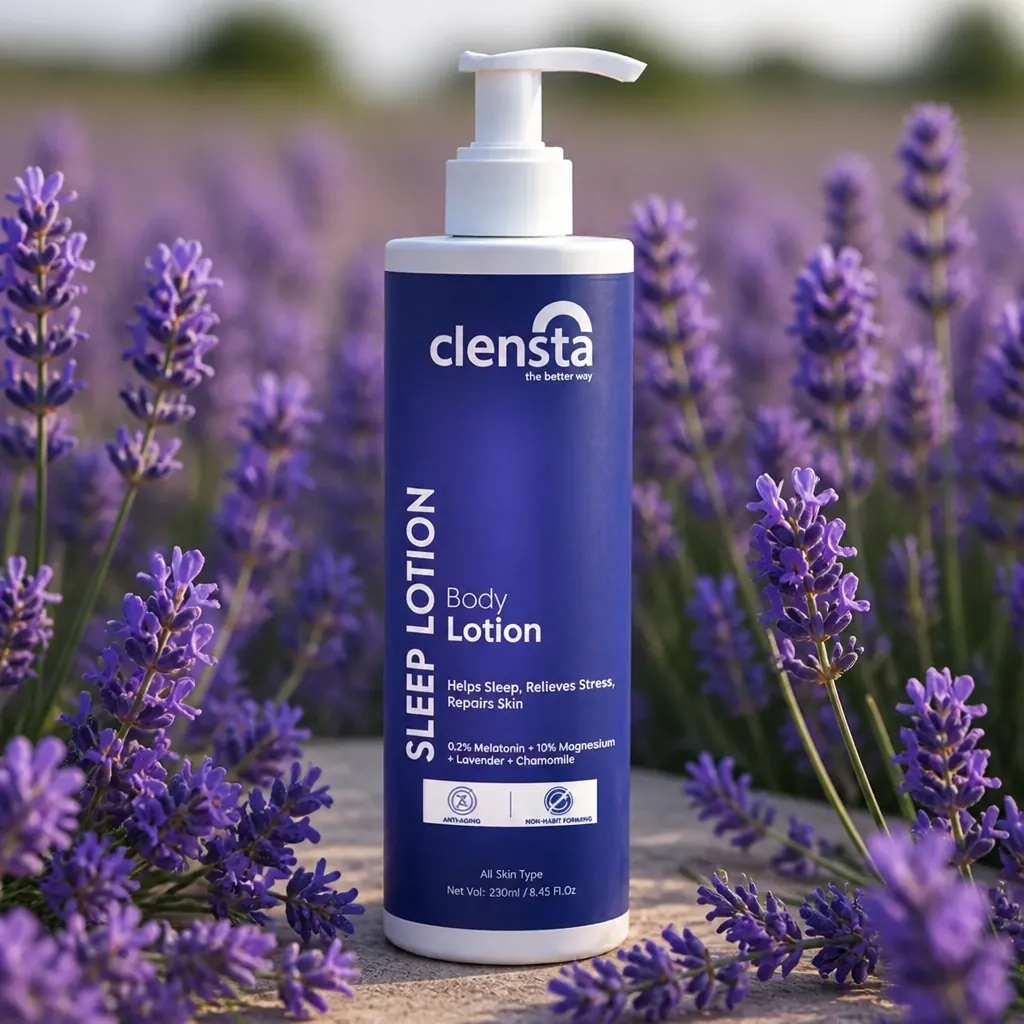 Fresh purple lavender flowers in a field showing calming aromatherapy essence