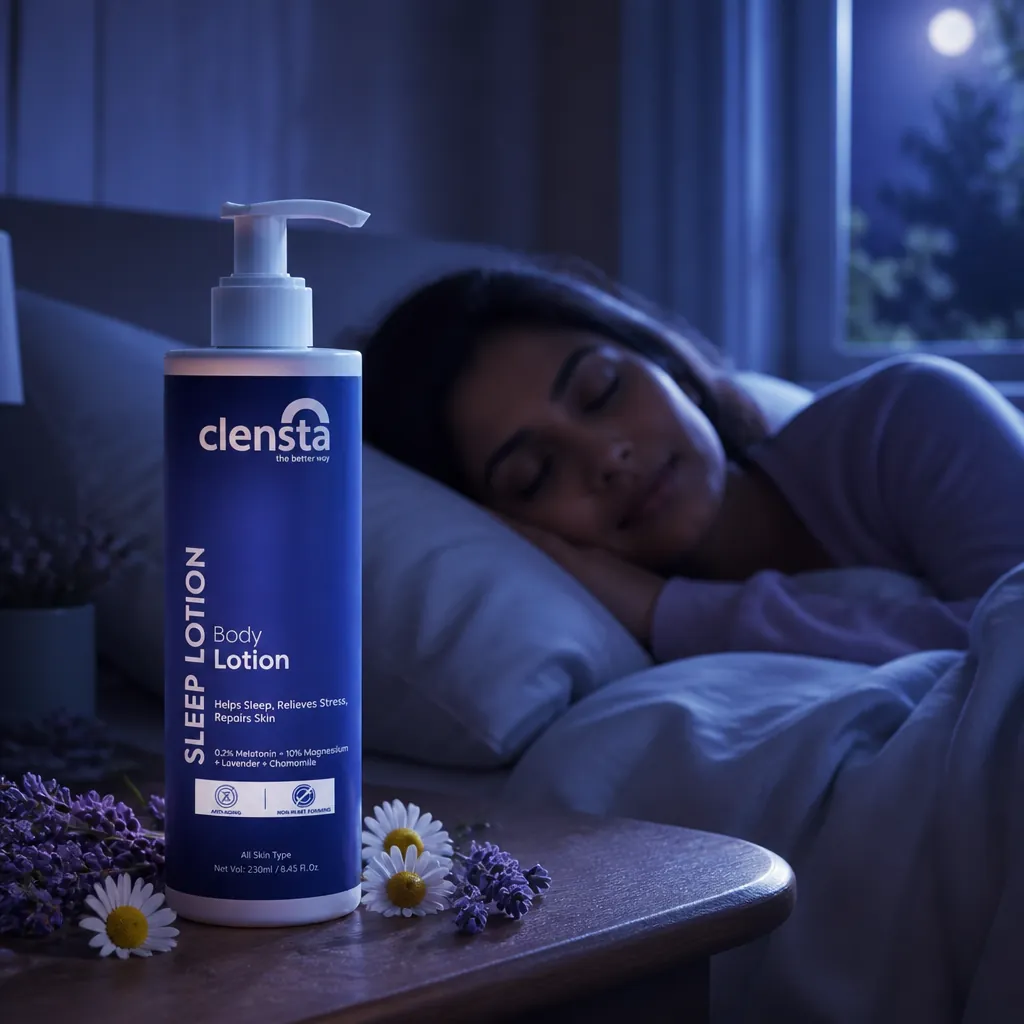 Peaceful sleeping person in cozy bed with moonlight streaming through window