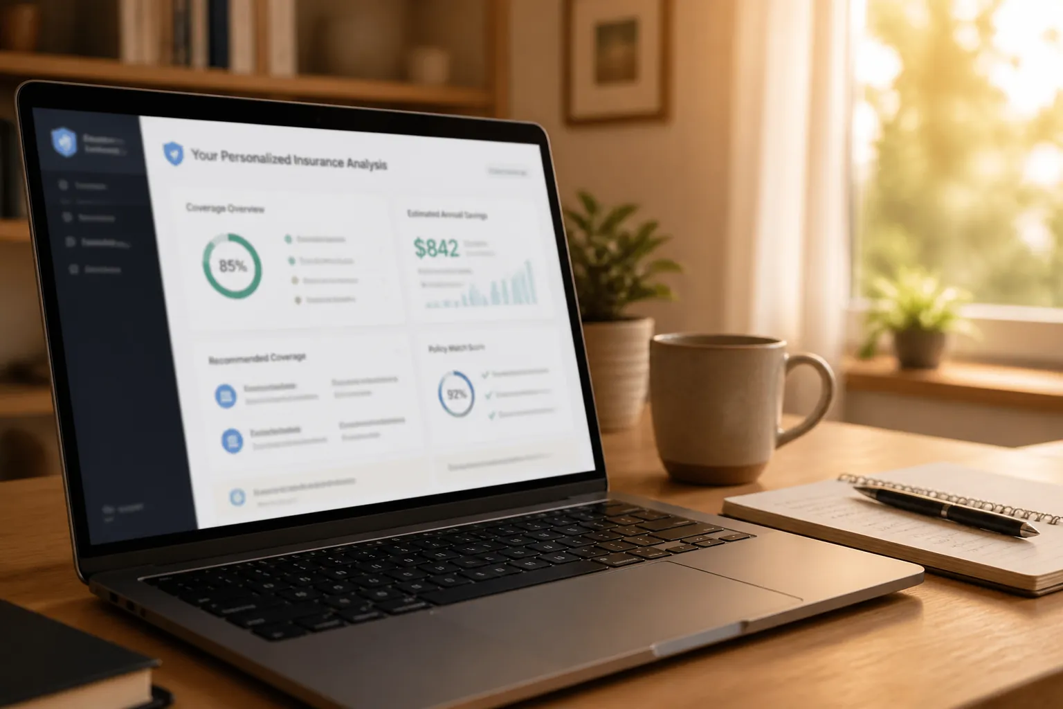 Preview of personalized insurance analysis report with coverage recommendations and savings estimates