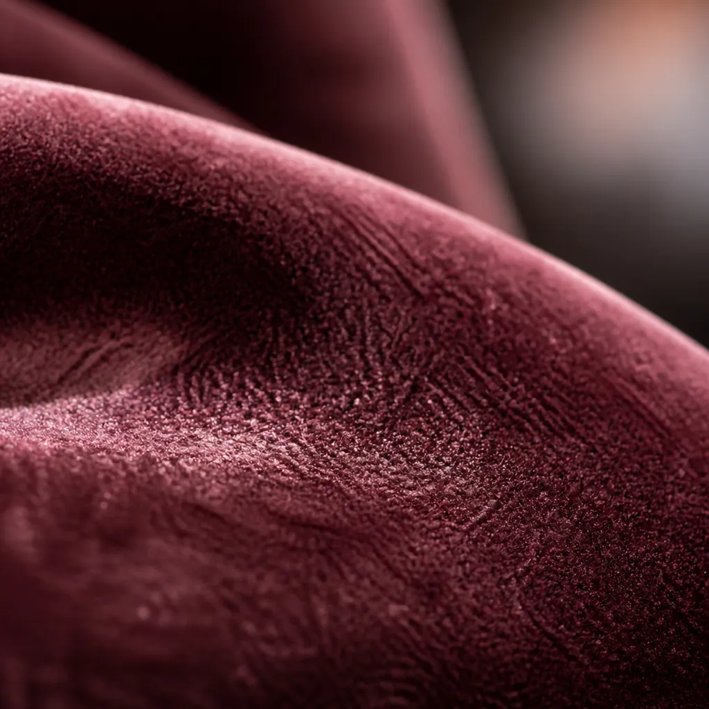 Detailed view of premium velvet fabric texture showing rich depth and luxurious feel