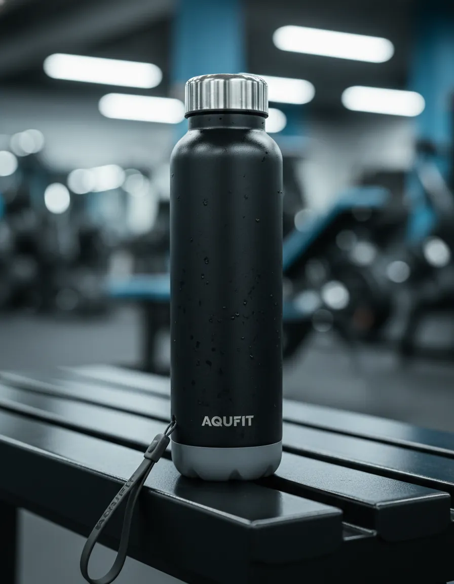 Pexpo insulated water bottle showing key features: tri-ply insulation walls, durable silicone carry strap, scratch-resistant coating, and leakproof lid design