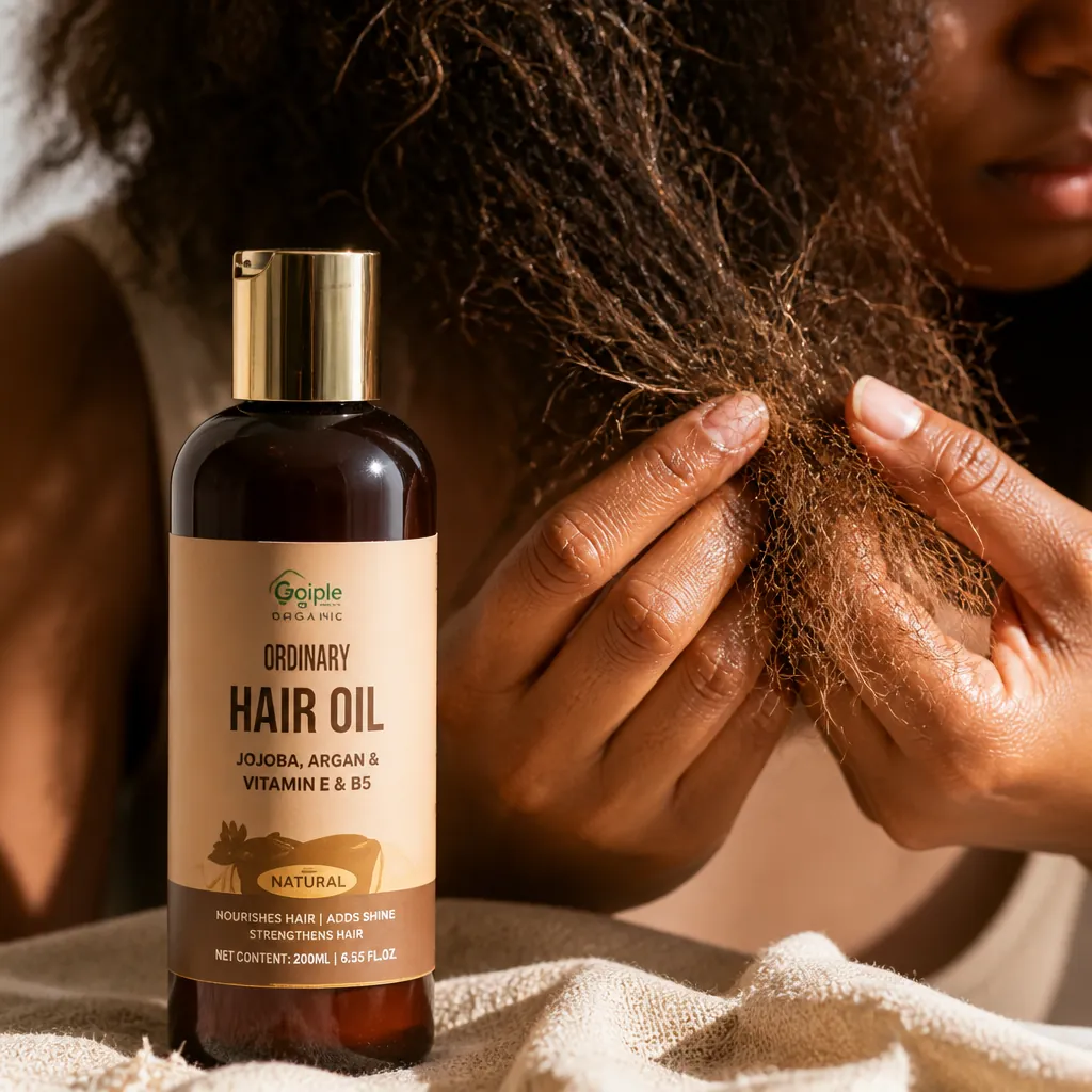 Close-up of dry frizzy hair texture showing split ends and lack of moisture in harsh lighting