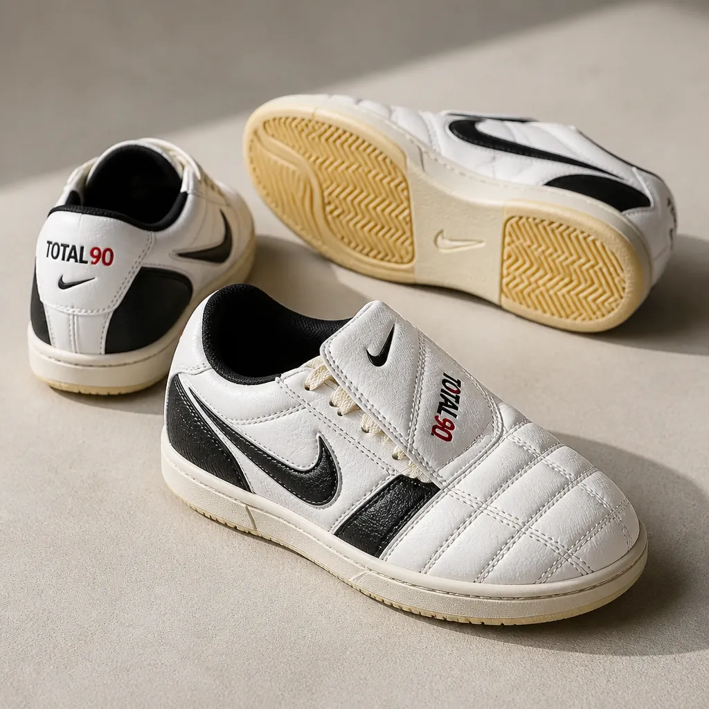 Small product thumbnail showing Nike Total 90 in Small size White colorway from multiple angles