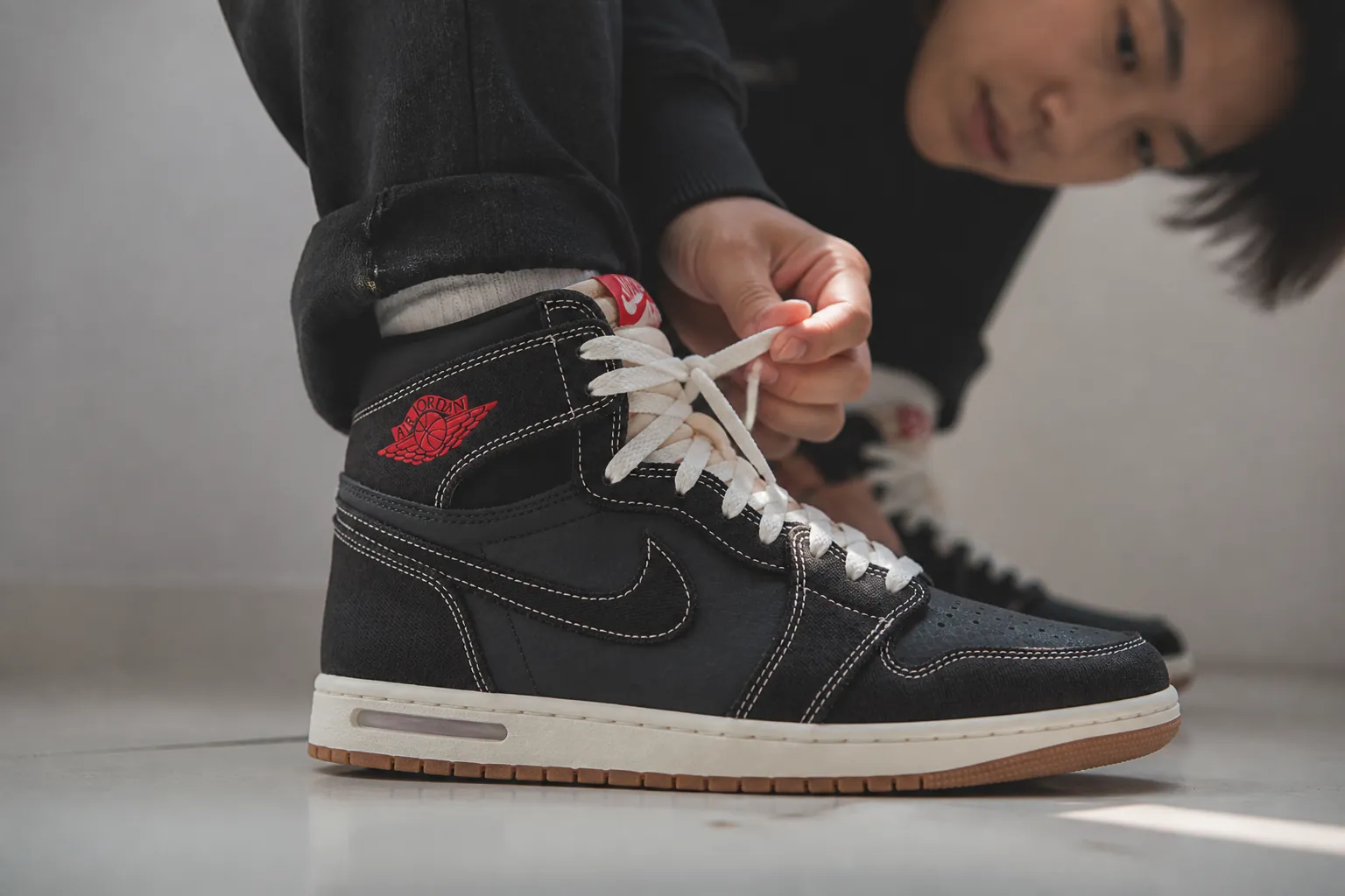 The Air Jordan 1 High OG Flight Club with visible Air-Sole cushioning technology in the sole