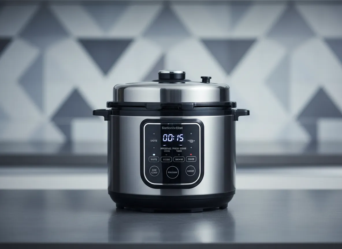 Excited customer with steaming cooker