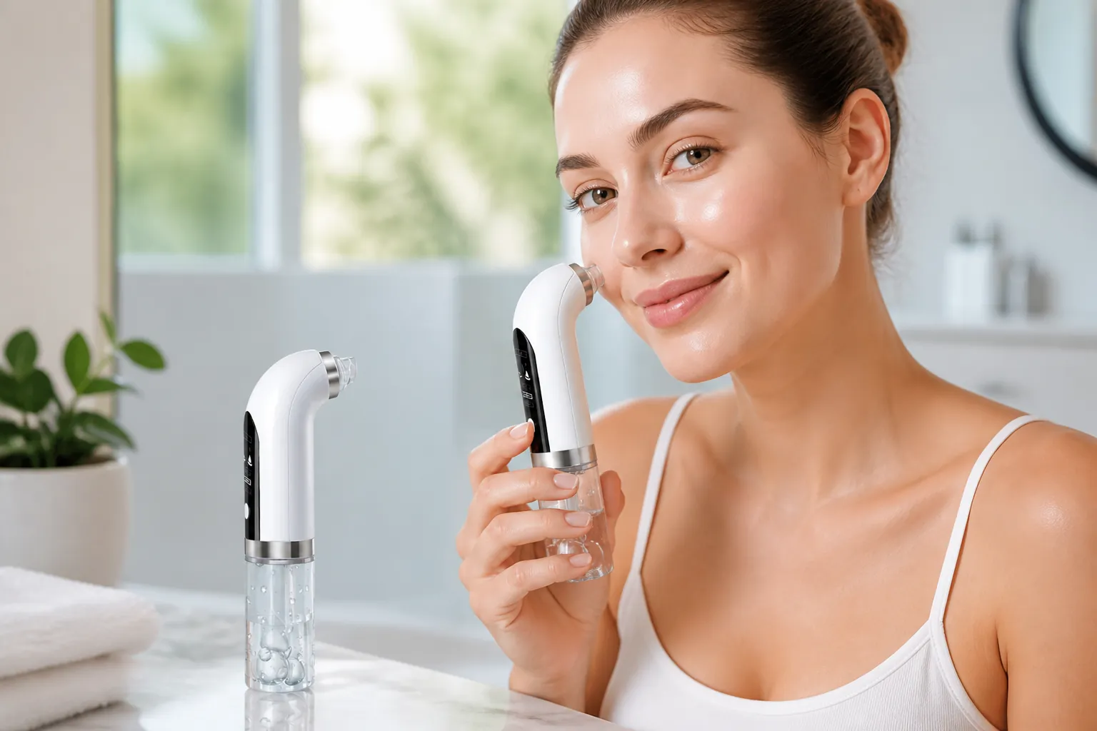 Empowering image of confident person with clear radiant skin ready to start their transformation journey