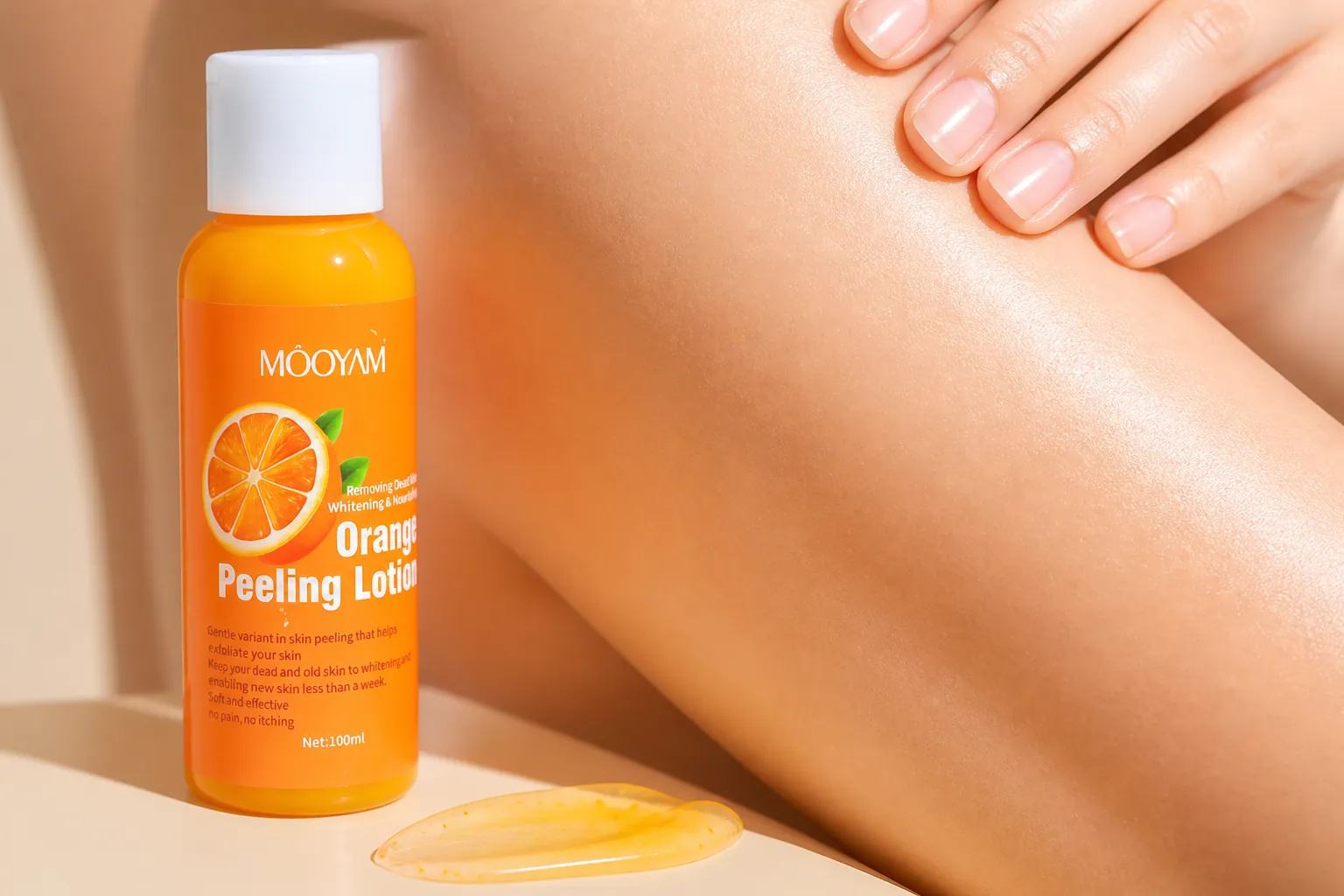 Macro closeup of beautifully smooth soft skin texture showing healthy exfoliated surface with natural glow