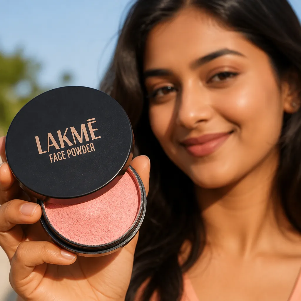 Confident woman with flawless matte skin smiling naturally outdoors in bright daylight, showcasing the final result of all-day shine-free makeup look