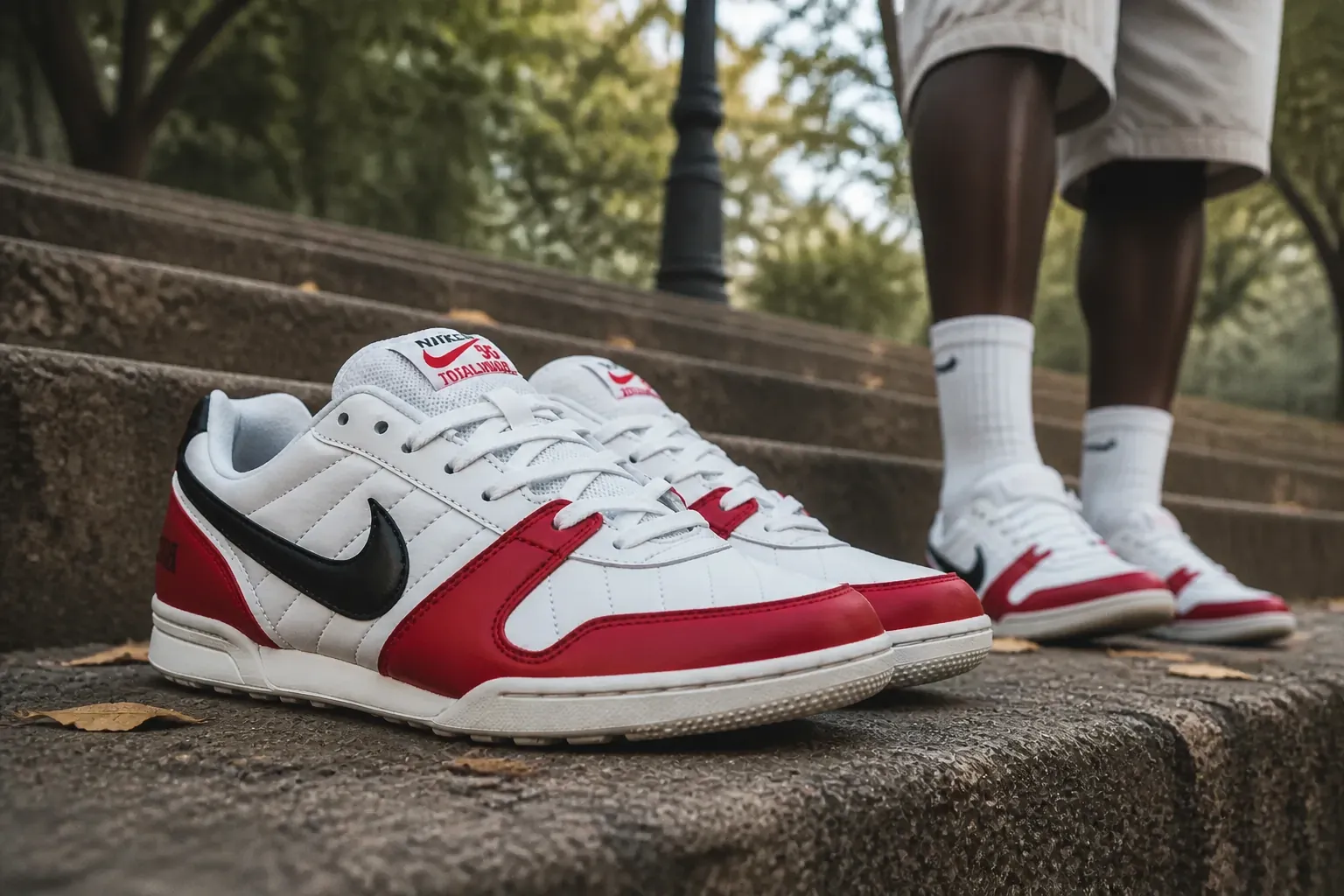 Customer photo showing Nike Total 90 Premium worn outdoors in a park setting in Delhi