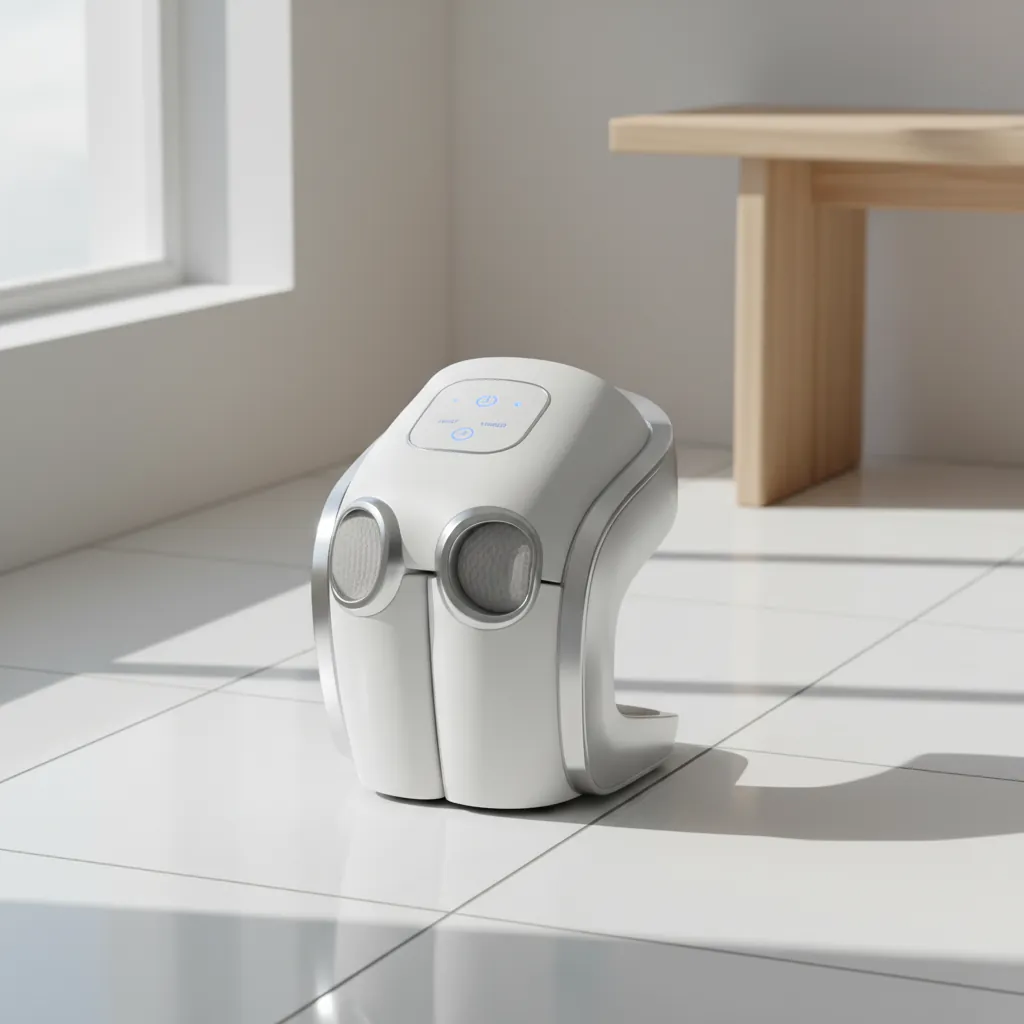 Clean product photography of the knee massager showing highlighted features and sleek design