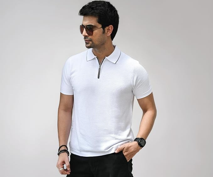 Men’s Flat-Knit Polo T-Shirt (M)