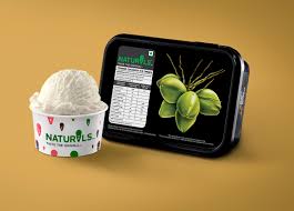 Tender Coconut ice cream - elegant cup with visible coconut pieces