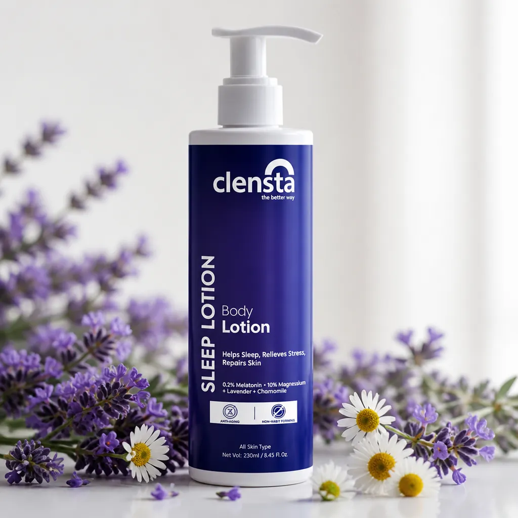 Fresh lavender sprigs with purple flowers against a soft white background, representing the calming essential oil's aromatic therapeutic properties
