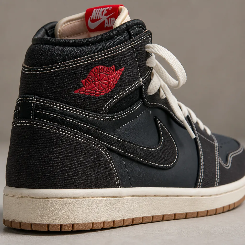 Heel view showing the encapsulated Nike Air-Sole unit and premium construction details