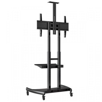 Universal Mobile TV Stand alternate angle showing accessory shelf detail