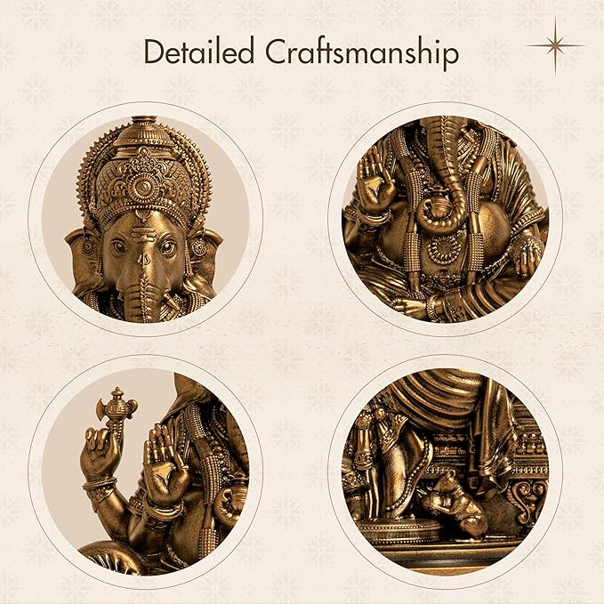 SILAII Lord Ganesha Idol showcasing premium quality stone powder and resin craftsmanship